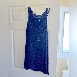 Parker navy blue beaded dress